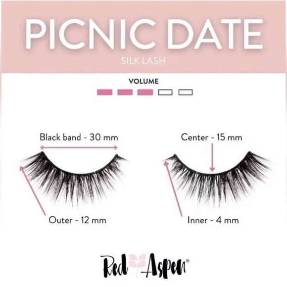 Red Aspen Picnic Date Reusable Silk Lashes - Picture 2 of 3